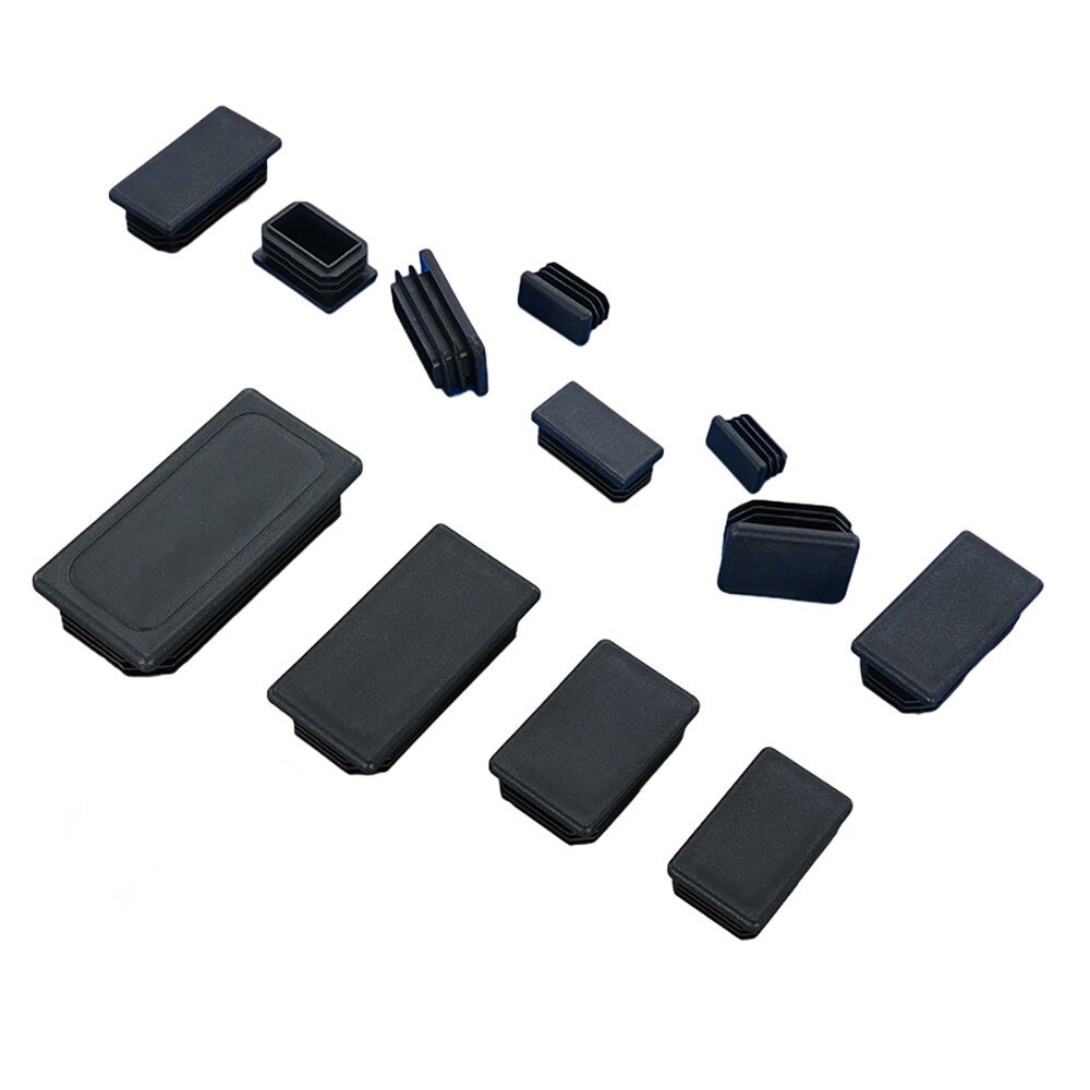 Rectangles Square Plastic Plug End Cap Blanking Tube Inserts Plug Black 10-100mm