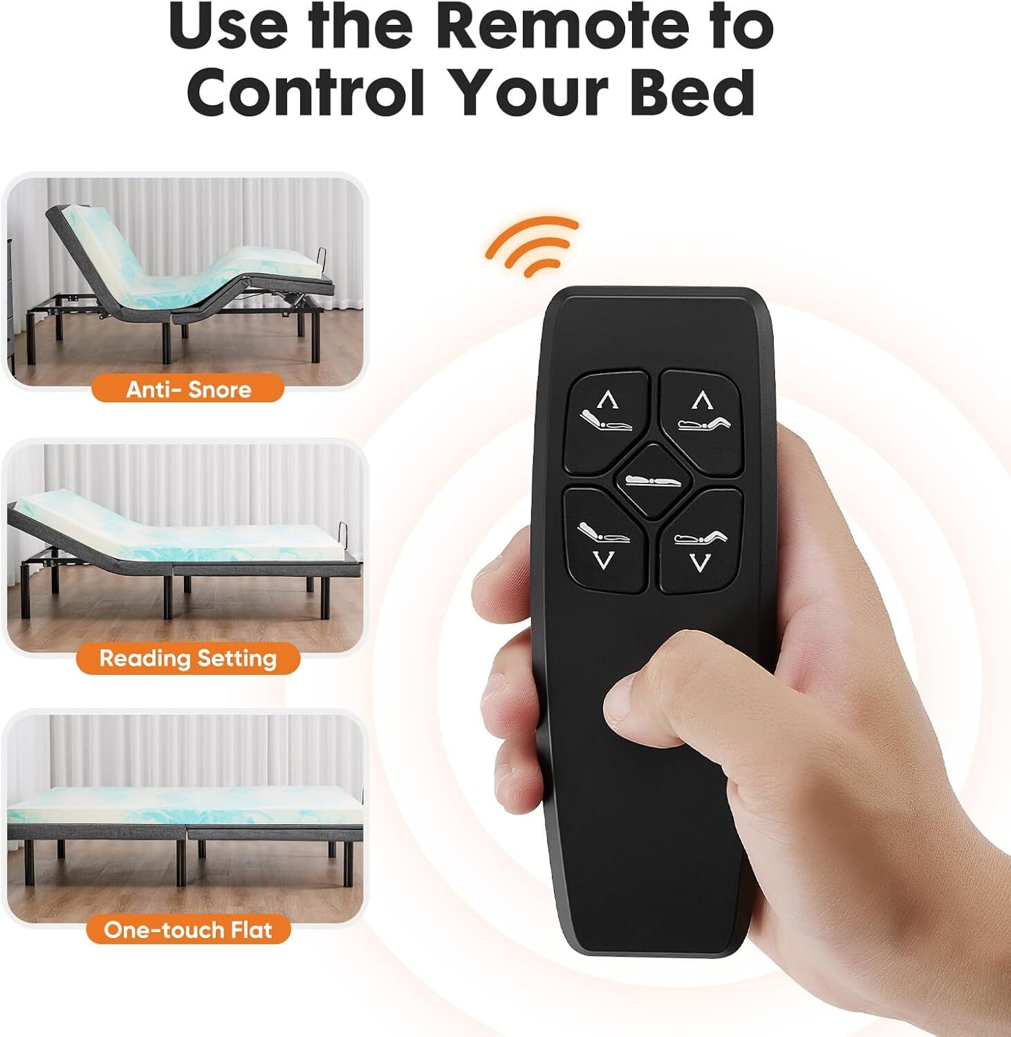 Ergonomic Electric Full Queen Adjustable Bed Frame Bed Base with Wireless Remote