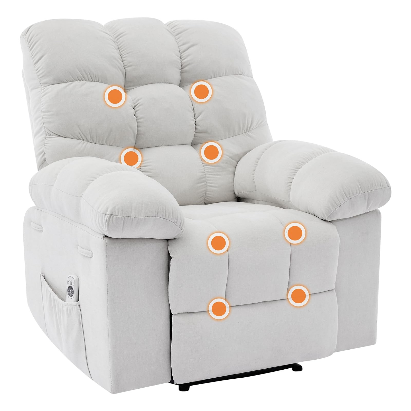 Manual Massage Rocker Recliner Chair with Heat & Massage ,Overstuffed Chair Home