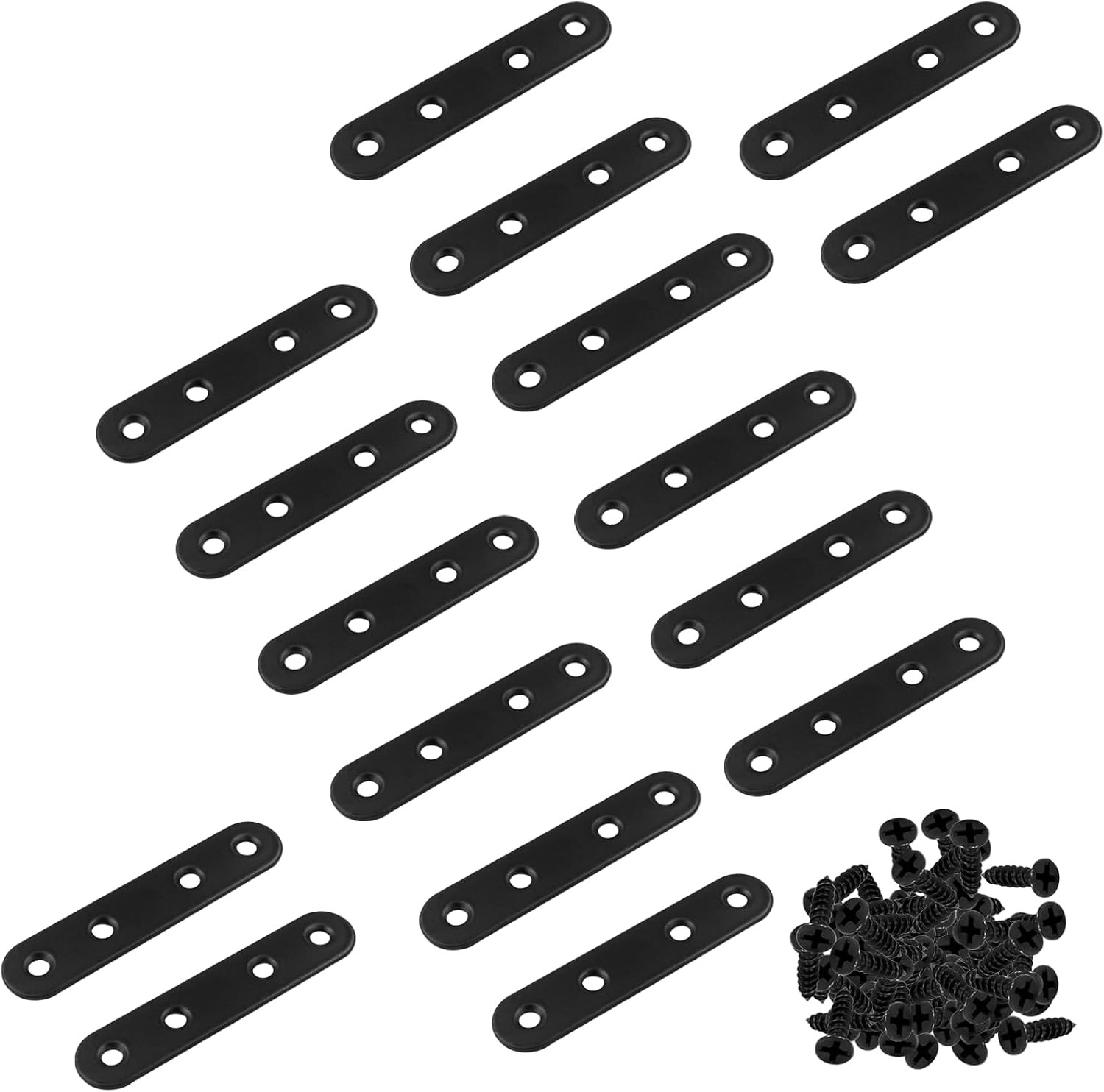 16Pcs 3 Inch Straight Bracket Stainless Steel Brace, Flat Mending Plate