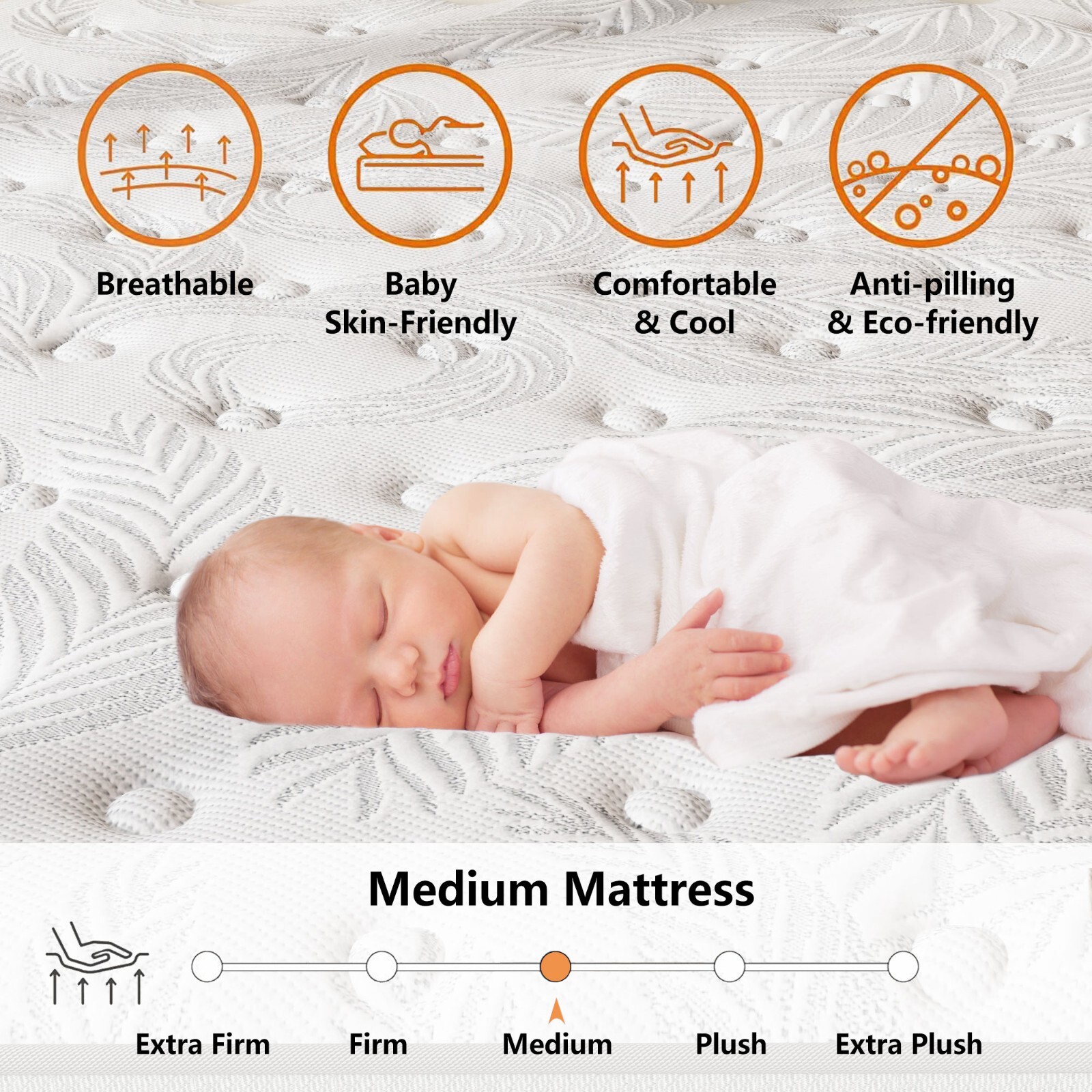 12″ Twin Hybrid Mattress in a Box Gel Memory Foam Independent Spring Mattress