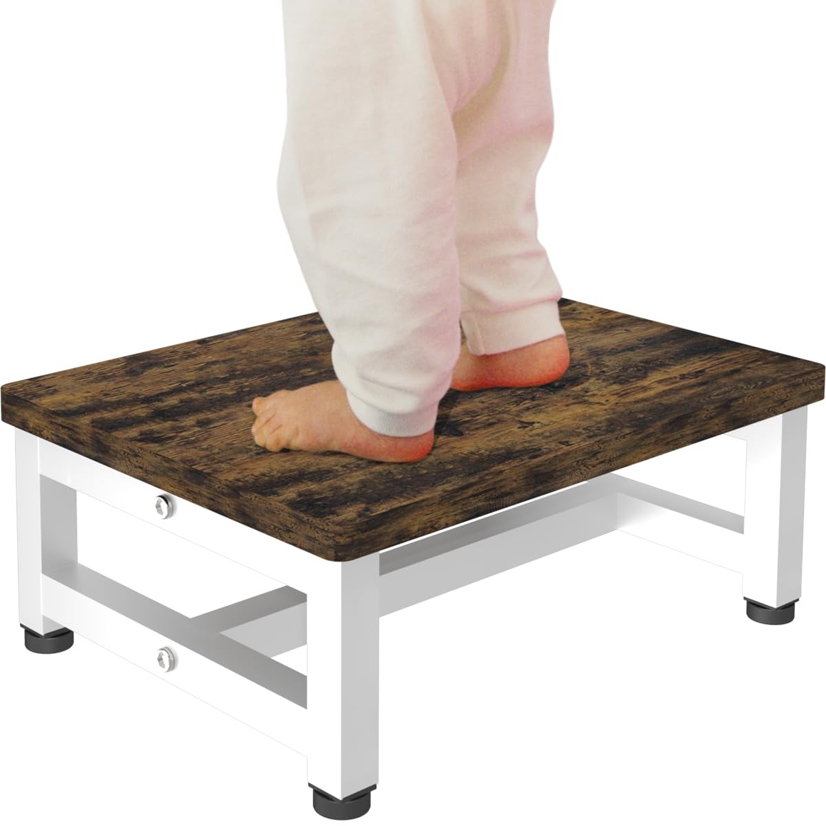 Wooden Step Stool 300 LB Load Capacity for Kids & Adults – Non-Slip Feet