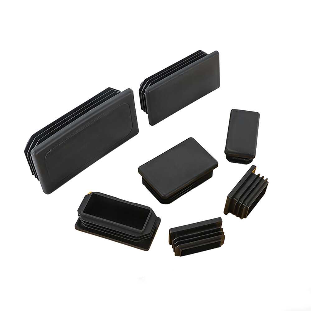 Rectangles Square Plastic Plug End Cap Blanking Tube Inserts Plug Black 10-100mm