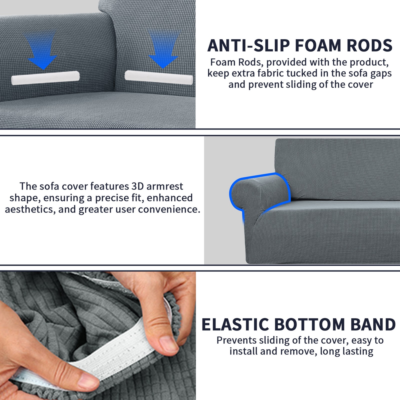 PREMIUM Elastic STRETCH SOFA COVERS Slipcover Protector Settee 1/2/3/4 Seater US