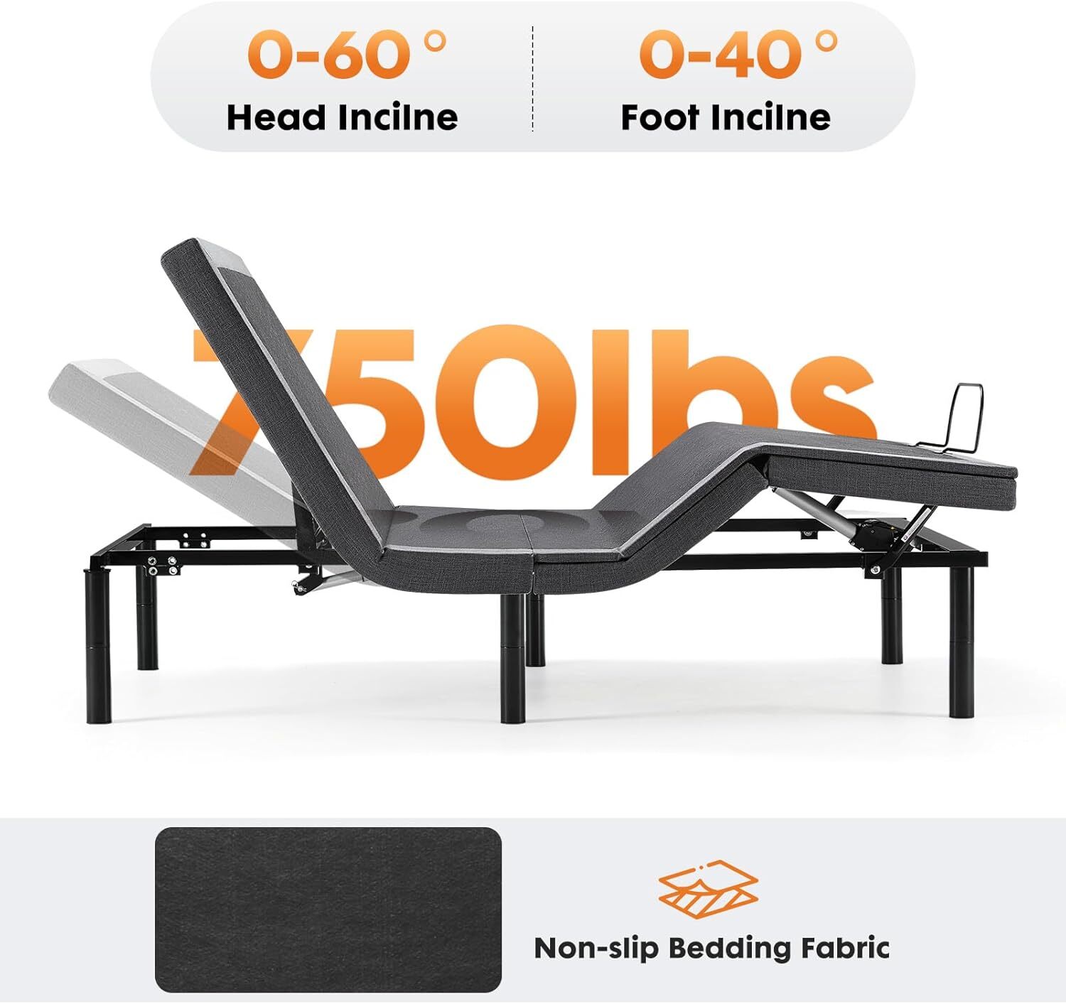 Ergonomic Electric Full Queen Adjustable Bed Frame Bed Base with Wireless Remote