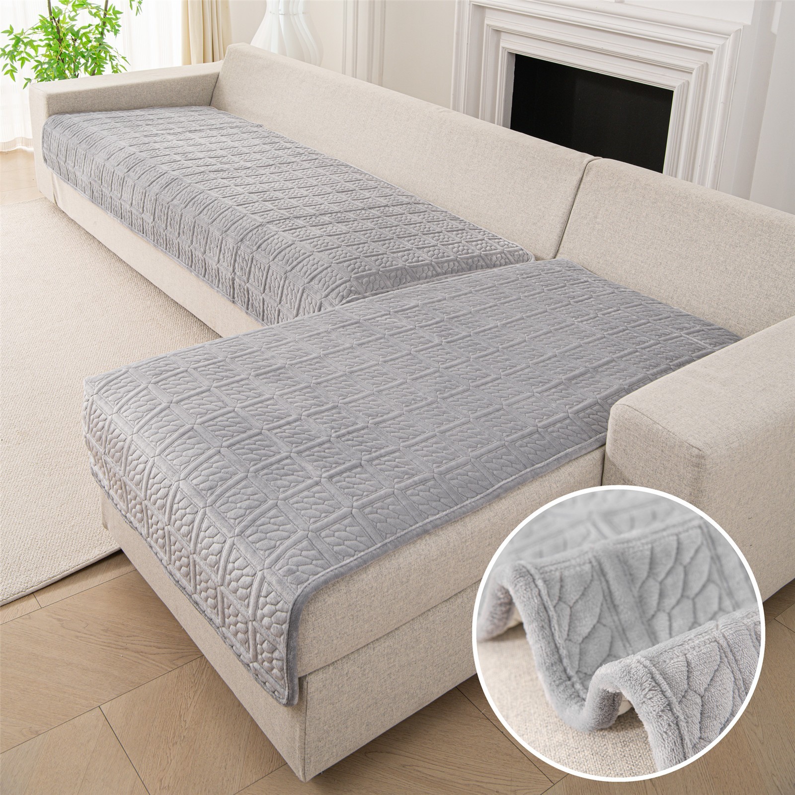 Velvet Sofa Cover Dog Sofa Mat L Shape Sectional Couch Cover Set Pet Friendly