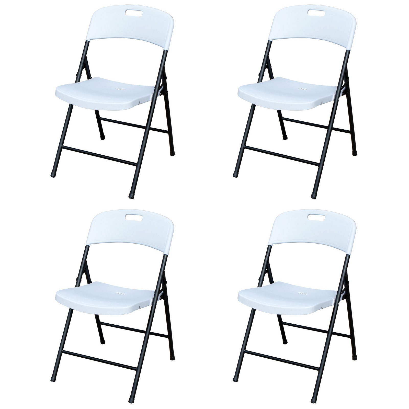 Peakform Plastic Folding Chair, Indoor Outdoor Seating, 4 Pack, White