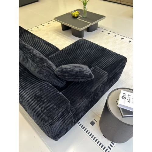 96″Frameless Boneless Soft Sofa,Cloud Sectional Couch With L-Shaped Chaise Black