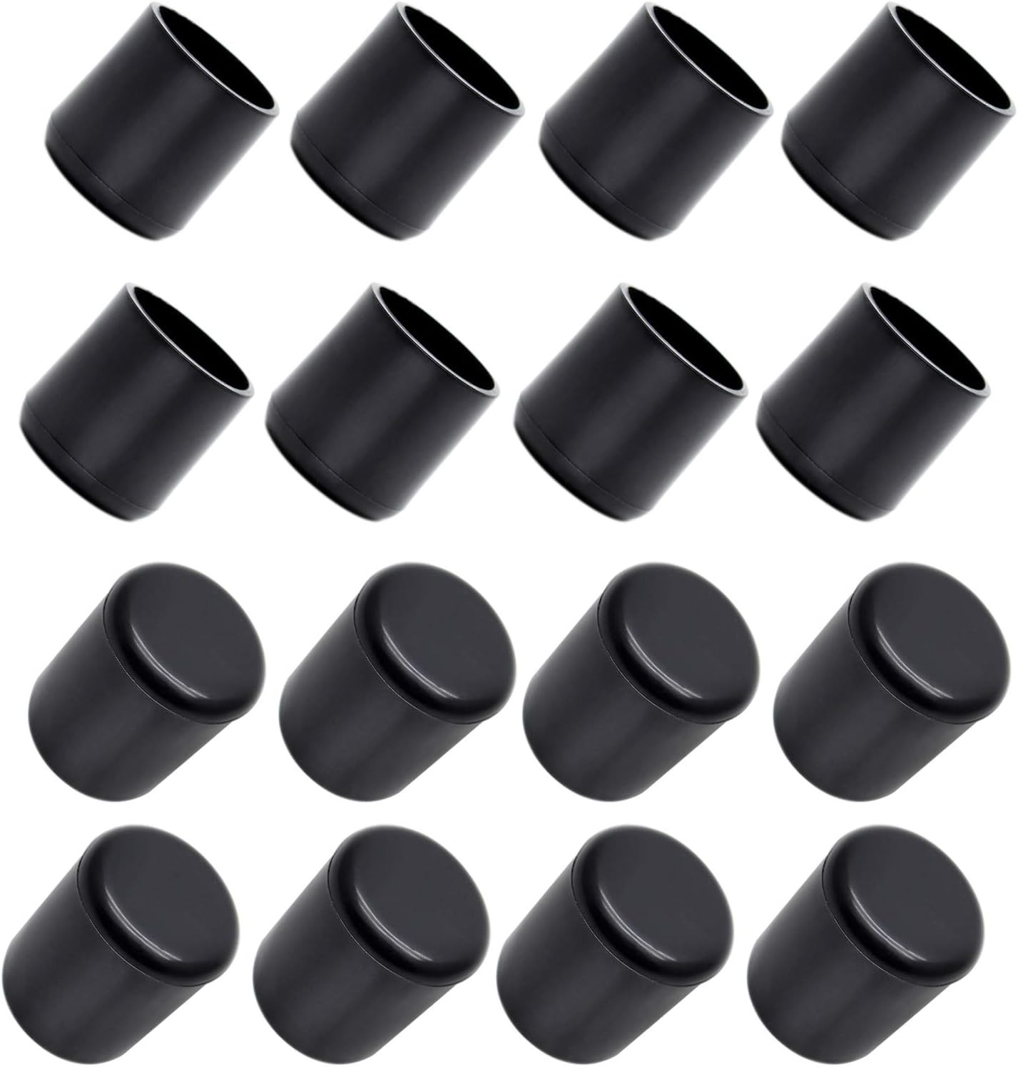 32Pcs 3/4 Anti-Slip Table Chair Leg Tips PVC Rubber Caps Floor Protectors – Blac