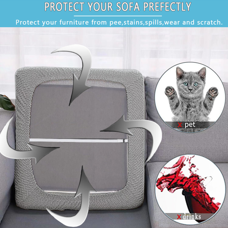 Stretch Outdoor Patio Seat Cushion Covers 20-27 inch Water-resistant -Cover Only