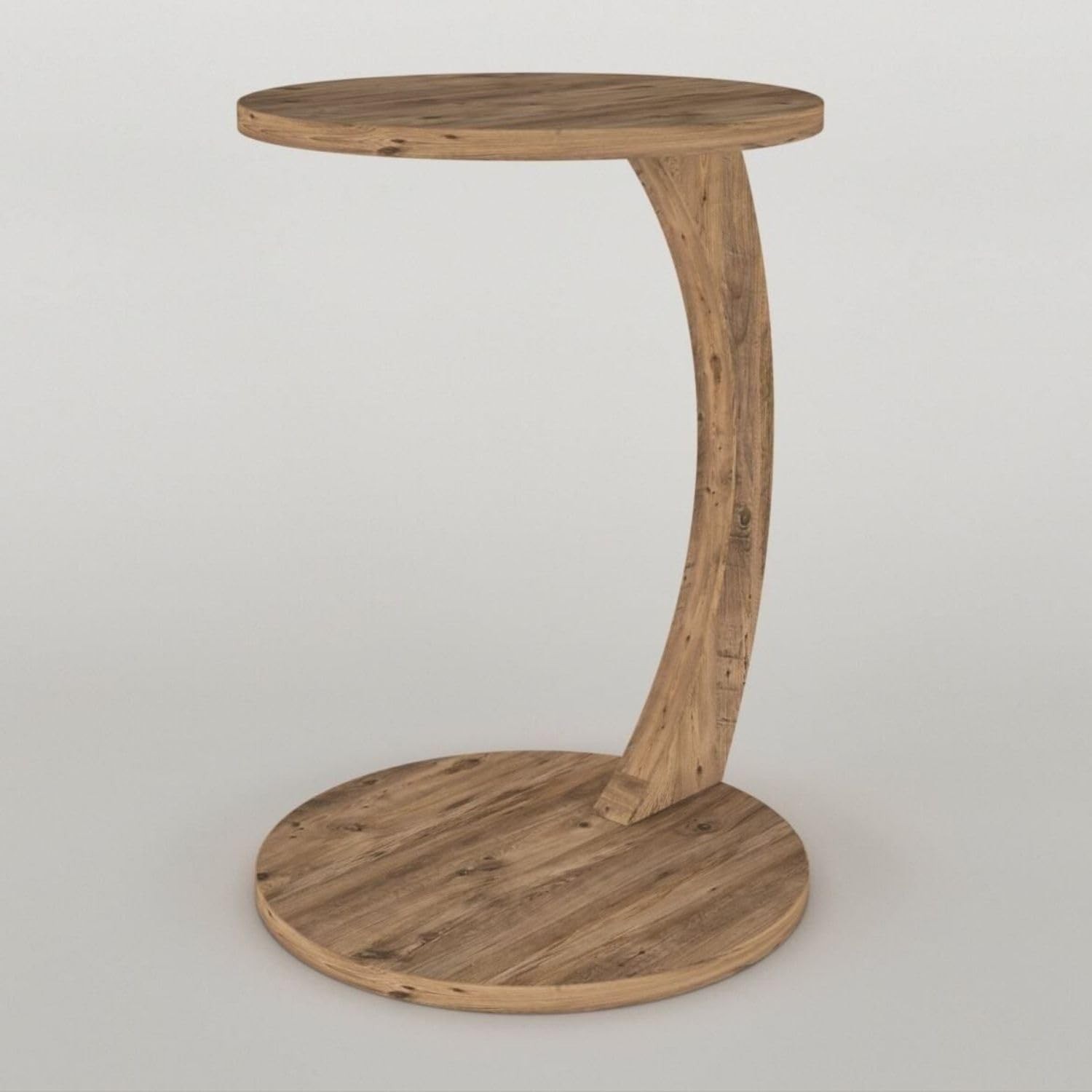 Shaped End Table for Couch Small Places, Space Saver Round Side Table for Sof…