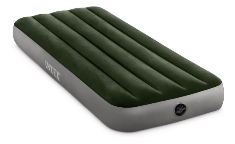 Intex Dura-Beam Twin Air Mattress Fiber-Tech 10in Camping Guest Bed