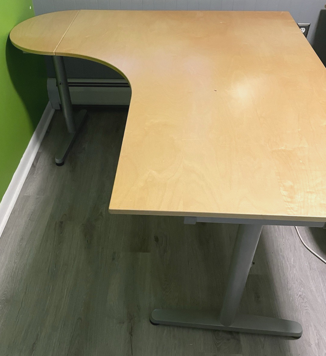 Original BIRCH IKEA GALANT CORNER DESK PICK UP ONLY 63″x59″x32″x24″ COMPLETE