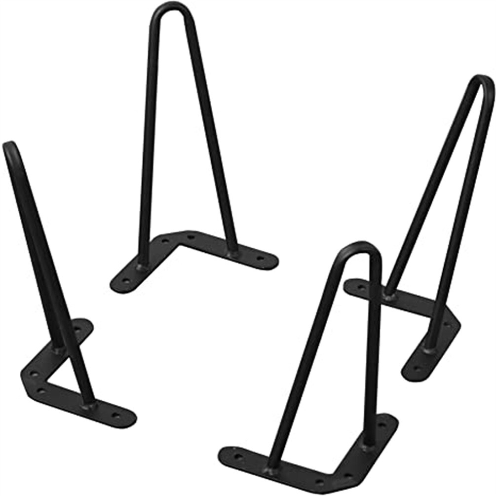 HST 6″ – 30″ Coffee Table Metal Hairpin Legs Iron Bar Black Set of 4