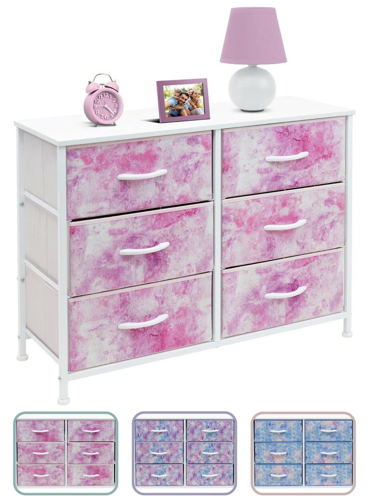 Sorbus Dresser w/ 6 Drawers – Storage Organizer for Kids Bedroom (24″H x 31″L)