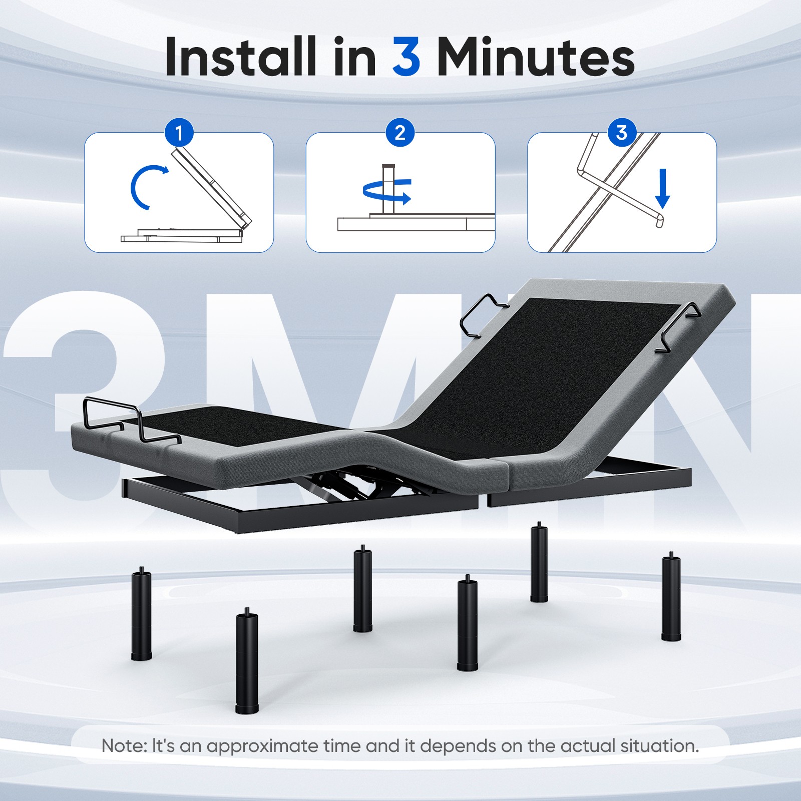 Upgrded Electric Adjustable Bed Frame Base w/ Massage Wireless Remote USB TXL