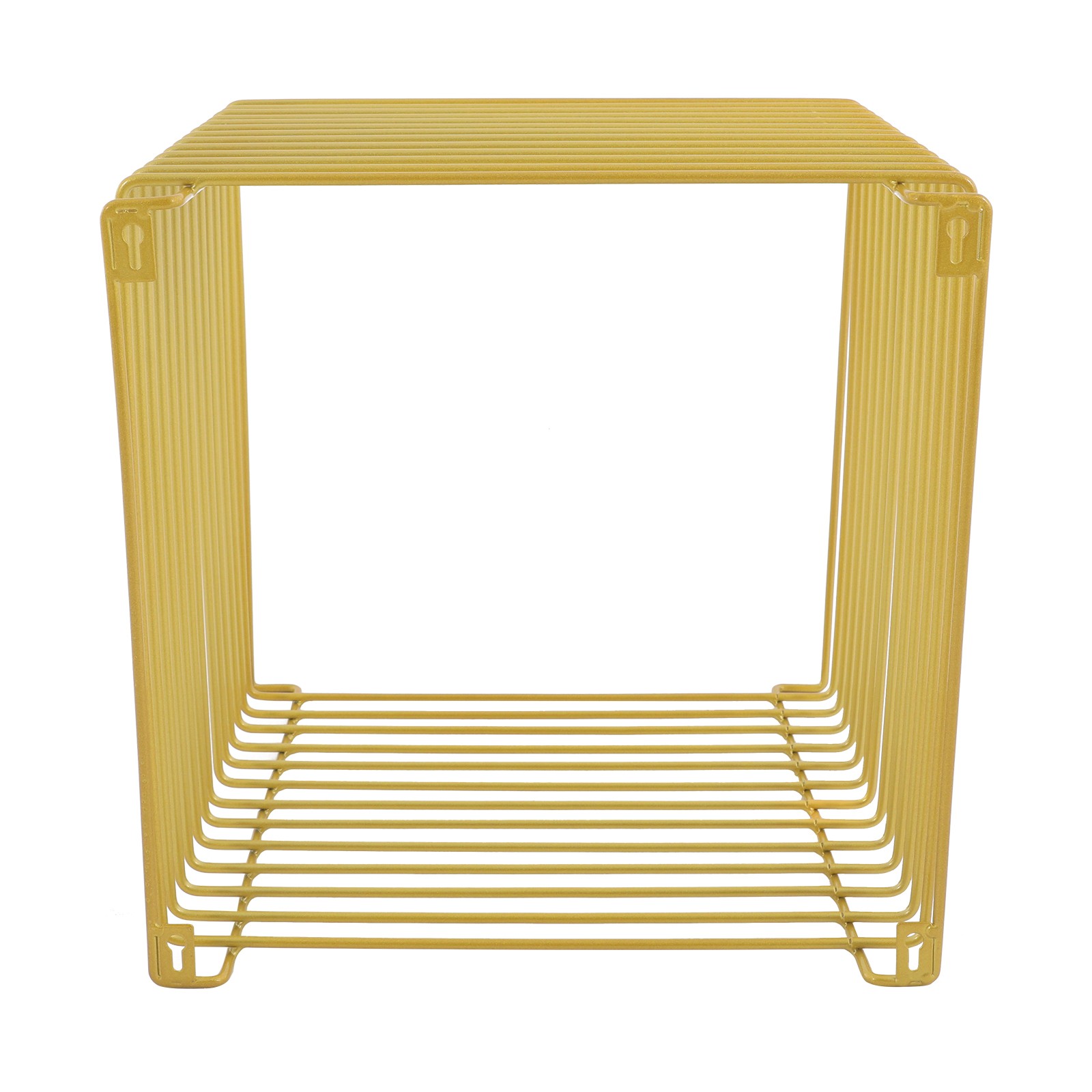 Side Table Floor Mount/Wall Mount Desk Square Cage Iron Multi-Purpose End Table
