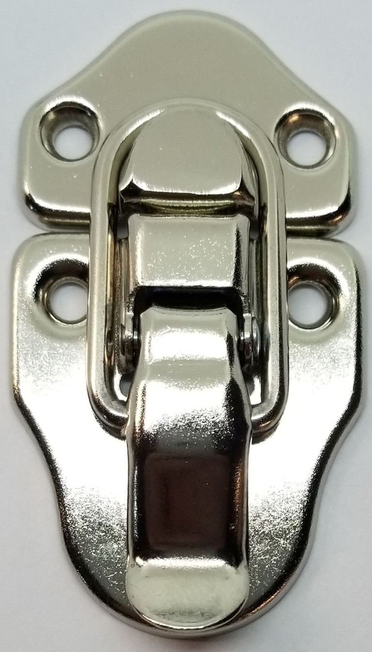 Nickel Plated Drawbolt – antique chest trunk lock latch steamer vintage old case