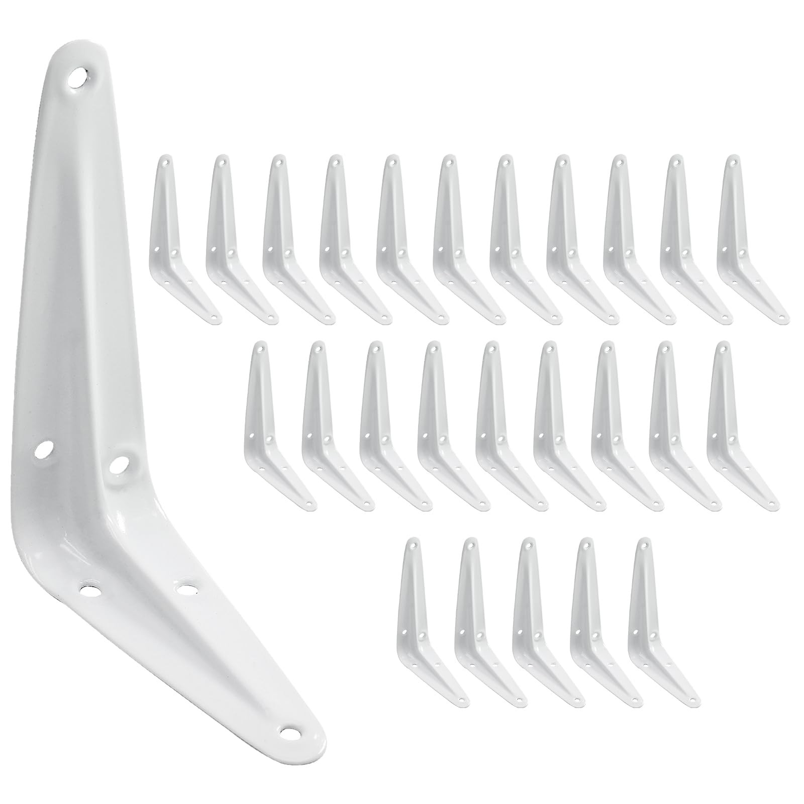 Shelf Brackets 4 x 3 Inch, 24 Pack Heavy Duty White Metal – 60 lbs Load Capacity