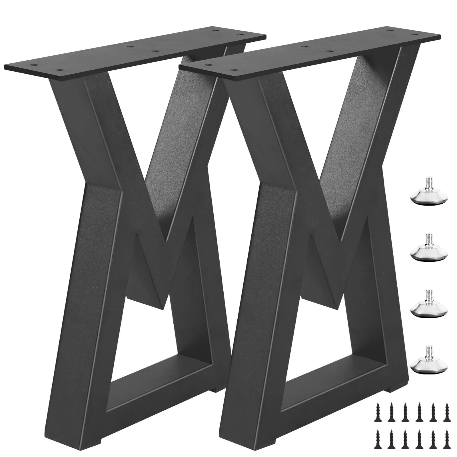 16 Metal Bench Legs, Desk and Coffee Table Legs Heavy Duty Iron for DIY Blac…