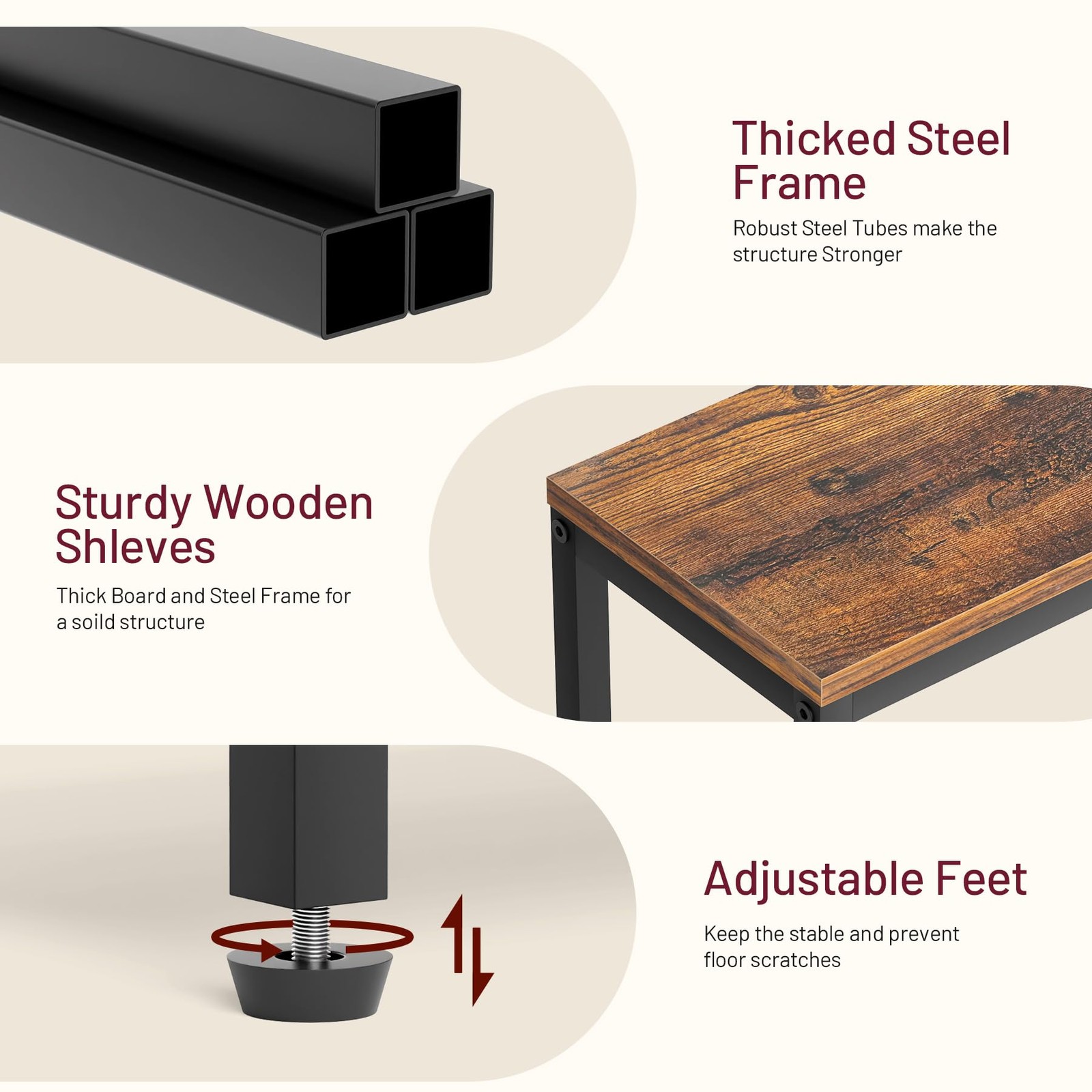 Narrow End Tables Set of 2 – Rustic Brown Black Slim Nightstands
