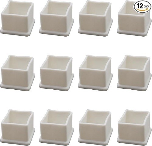 12PCS White Furniture Pads,1″ X 1″ Rubber PVC Furniture Leg Caps,Table Chair Leg