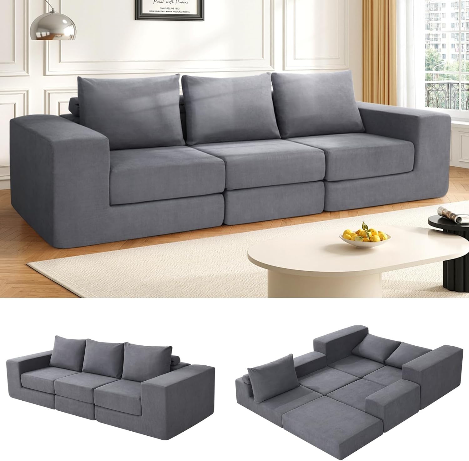 🎁Versatile Sleeper Sofa Bed Convertible Loveseat Sofa Couch Large Loveaseat 🎁