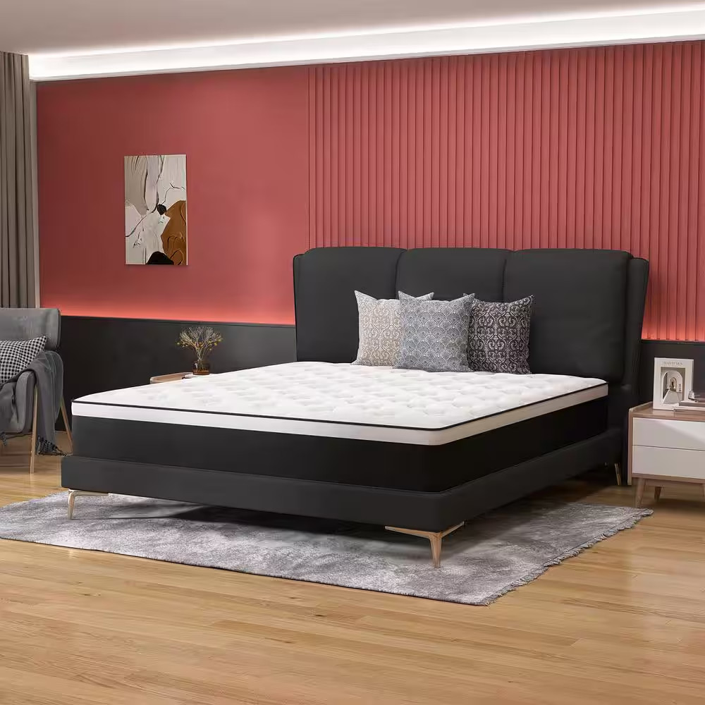 King Medium Hybrid Mattress Pocket Spring 14 In. Bed-In-A-Box Mattress