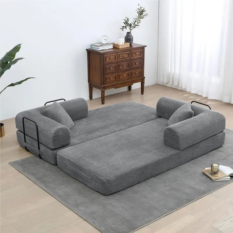 Folding Convertible Sofa Bed Couch Corduroy Modular Sofa for Living Room Bedroom