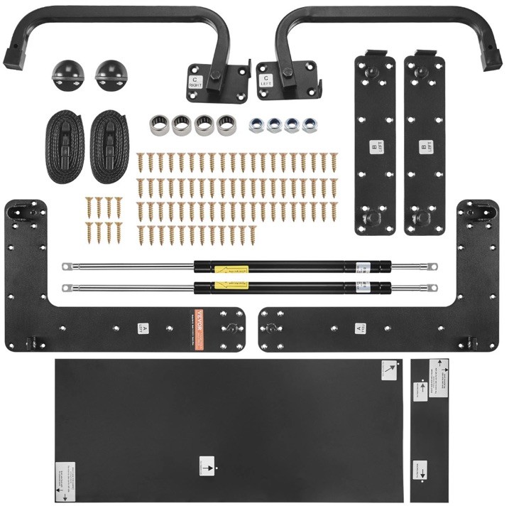 VEVOR Murphy Bed Kit Queen Deluxe DIY Wall Bed Mechanical Hardware Kit Folding