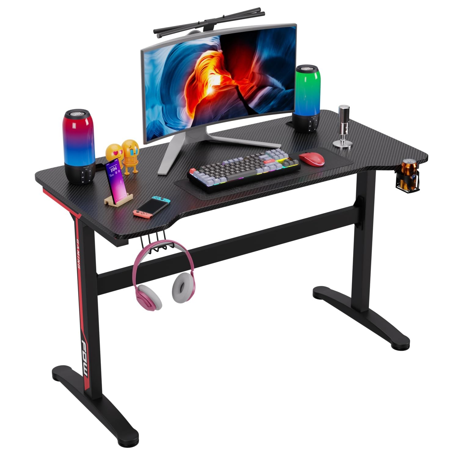 FDW 47 Inch Computer Desk Gaming Desk Writing Desk Office Desk Student PC Desk E