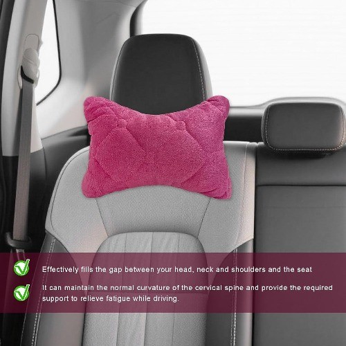 2PCS Soft Comfortable Car Headrest Neck Pillow, Breathable Vehicle Color: Pink